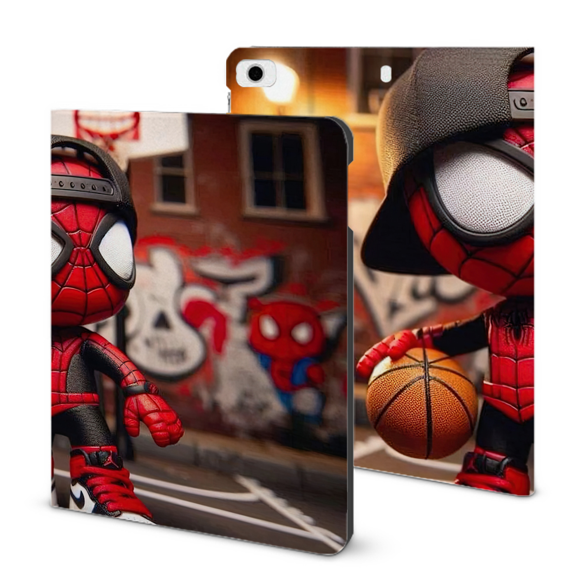 （画像用） Spider Man スパイダーマン IPad ケース ブック型 PUレザー TPU 耐衝撃 軽量 薄型 ペン収納なし 全面保護 IPad 各モデル対応